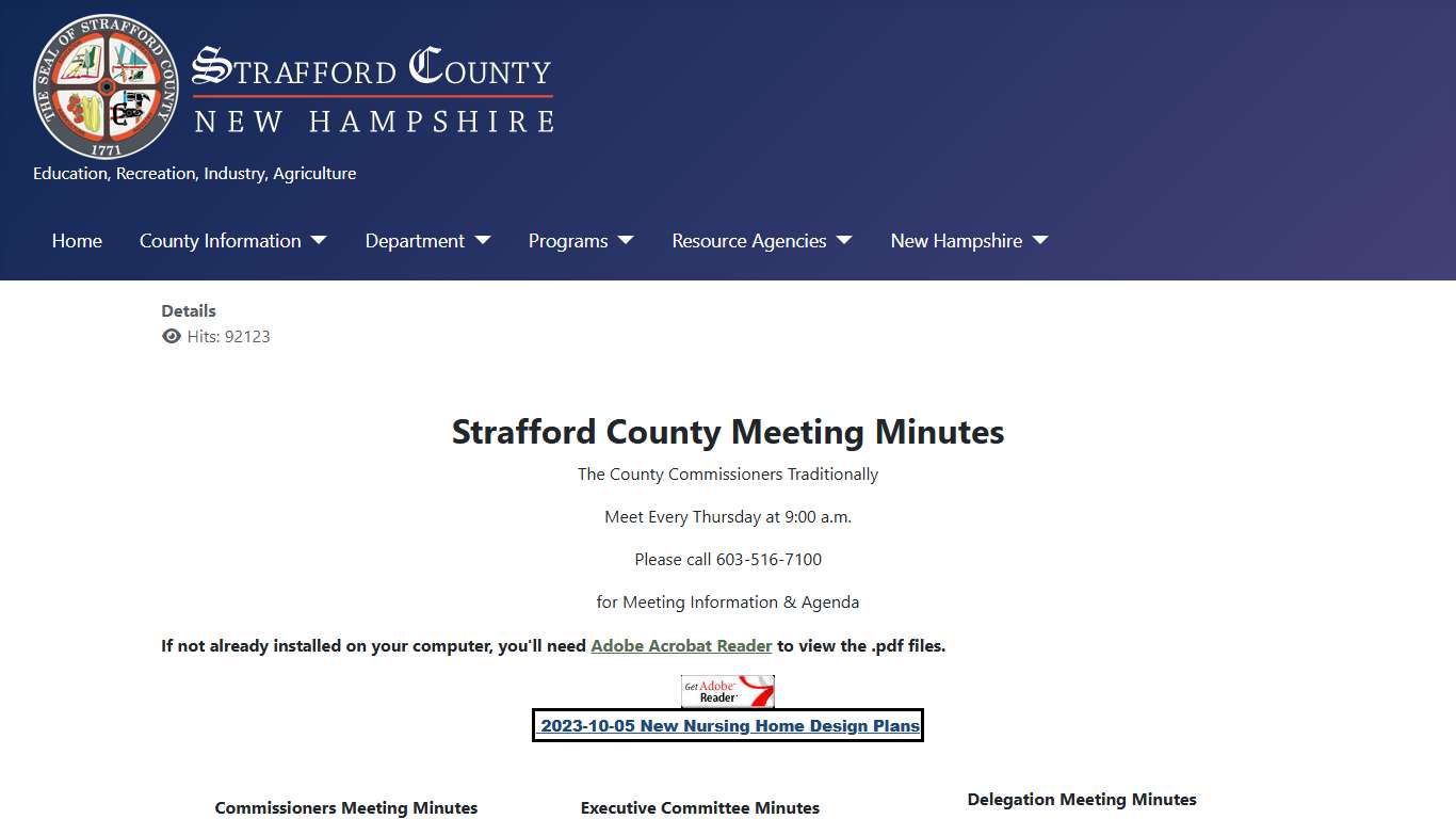 Strafford County Meeting Minutes