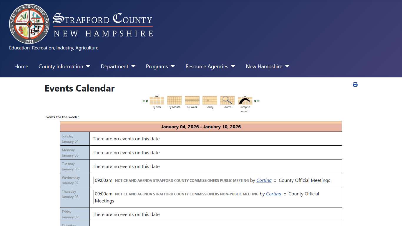 County Calendar